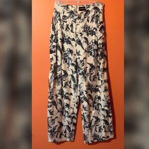 Frank & Oak White/Blue Floral Pants